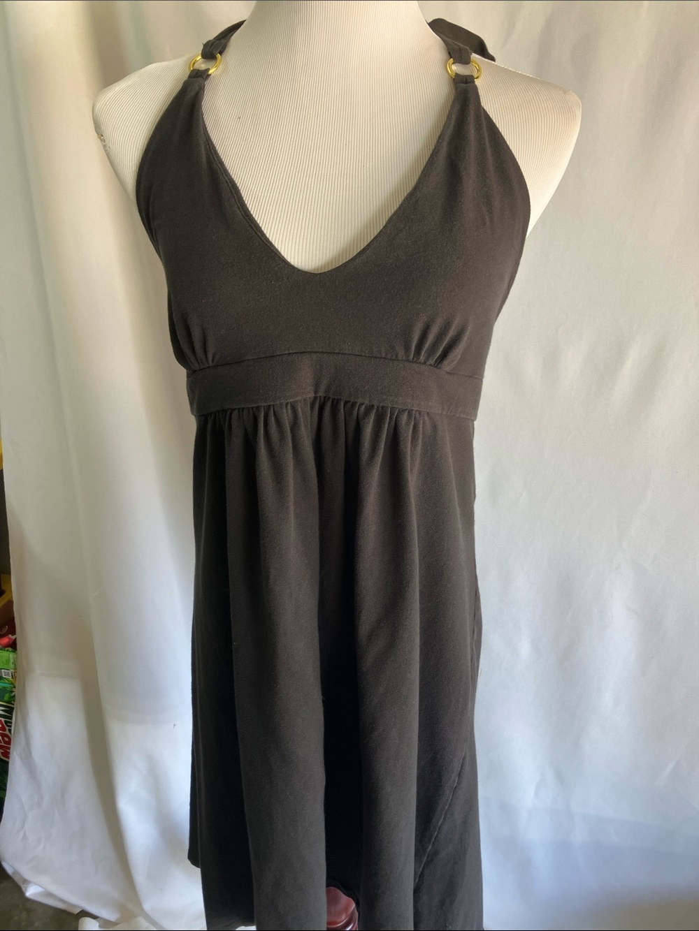 Maternity Classic Black Halter Mini Dress